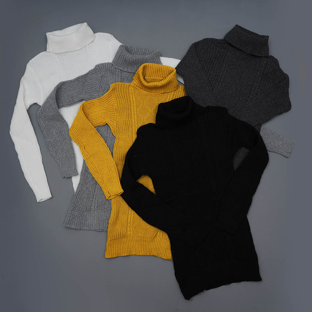 پلیوربافت مردانه خردلی یقه اسکی مدل Hakan