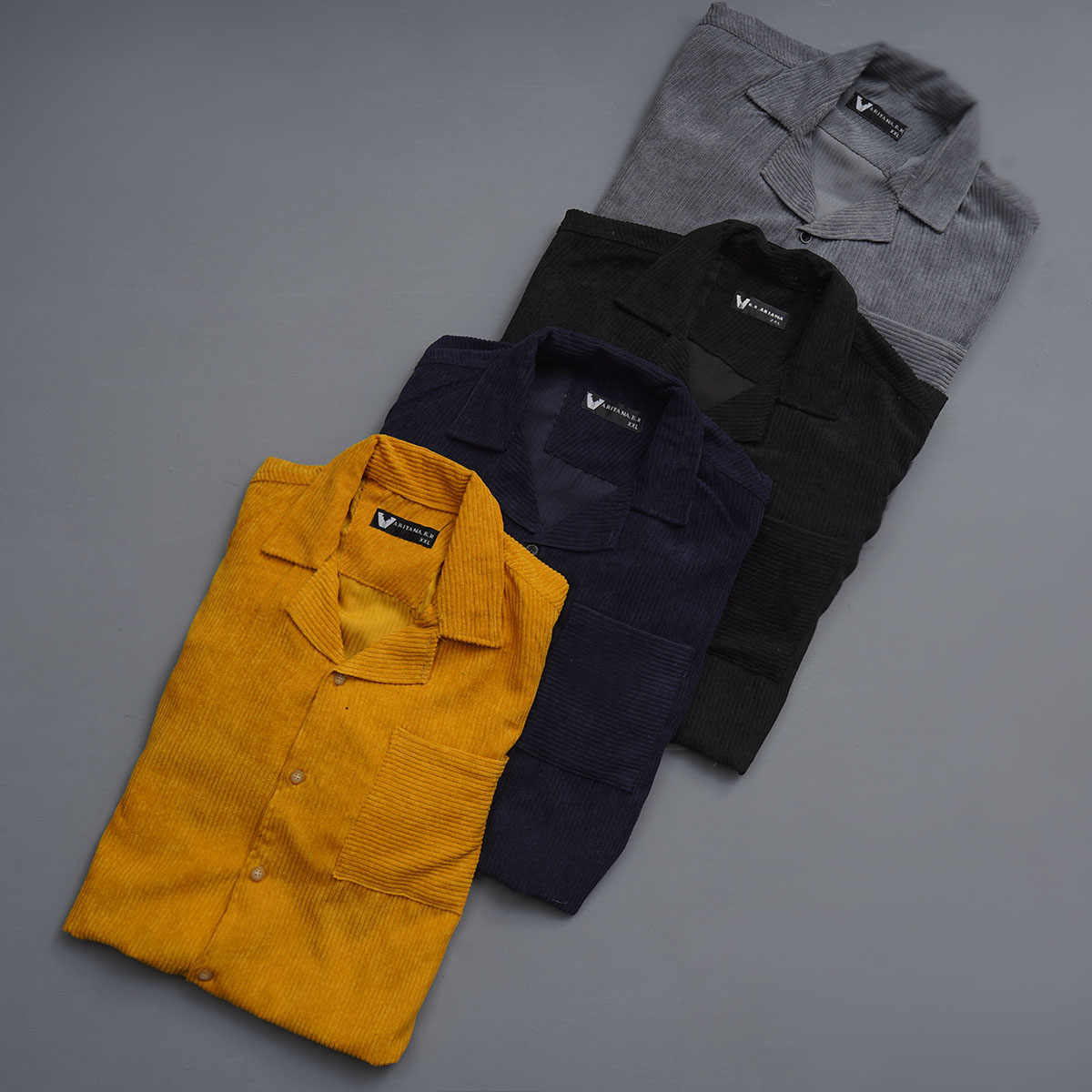 پیراهن مردانه کبریتی خردلی مدل Behtash