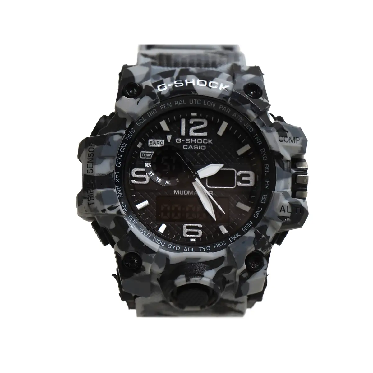 ساعت اسپرت G-SHOCK سه سنسوره طرح ارتشی طوسی Army