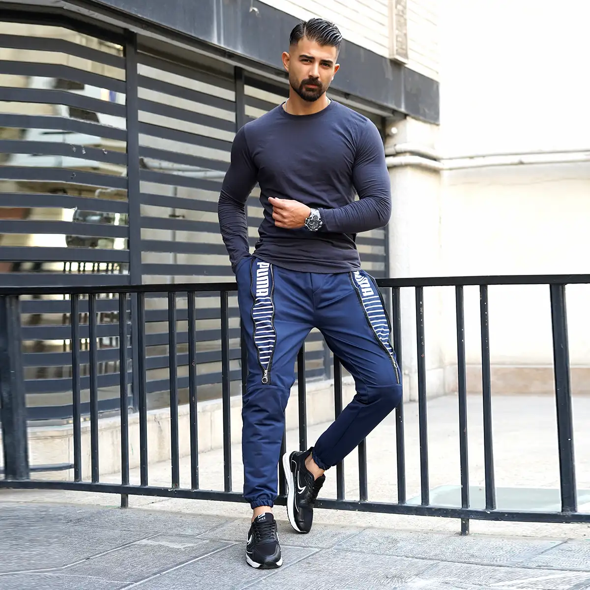 شلوار اسلش مردانه پوما سرمه ای مدل Puman