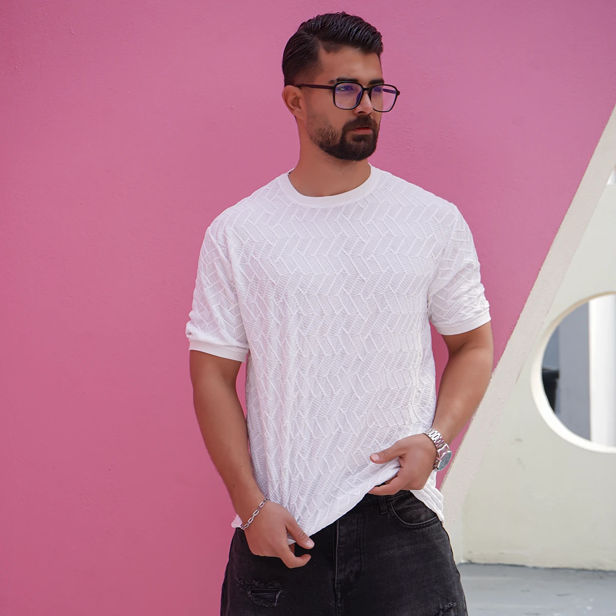 تیشرت سفید مردانه مدل karan