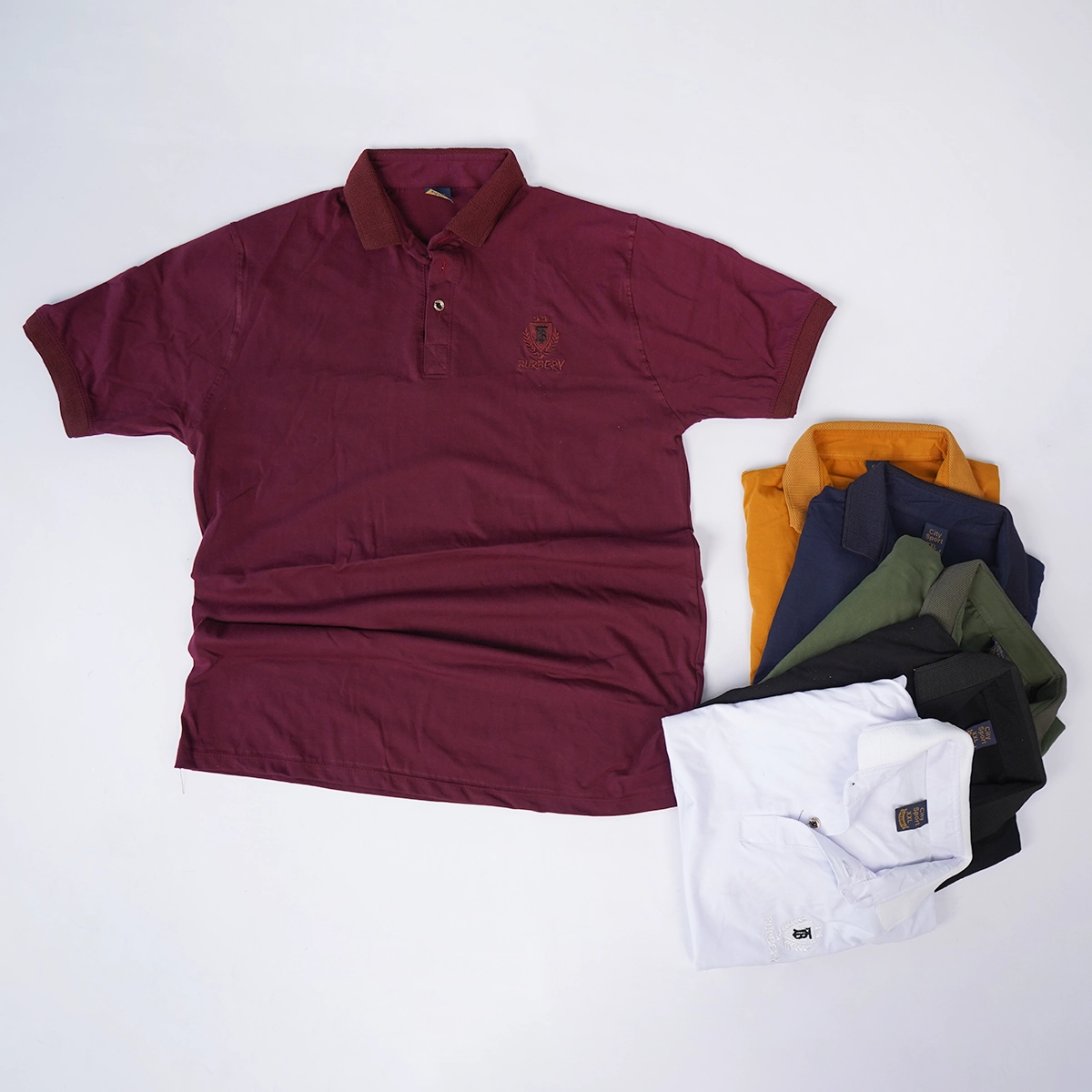 تیشرت یقه دار خردلی مردانه مدل Taha