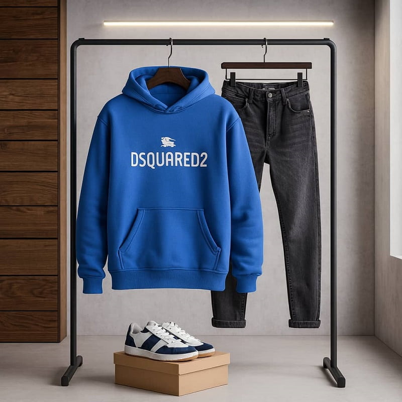 هودی مردانه آبی DSQUARED2 مدلBehrad