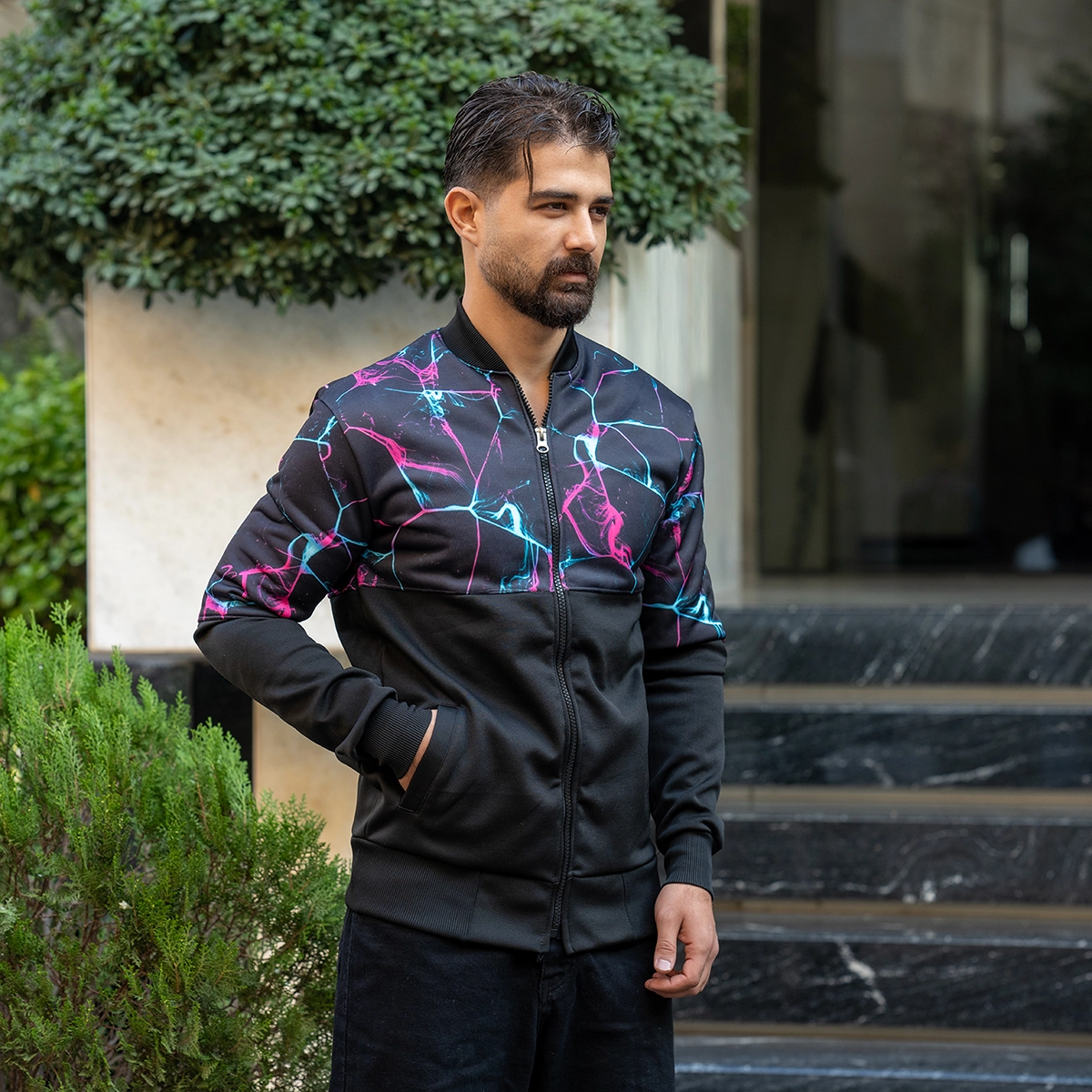 سوییشرت طرح رعدوبرق مردانه مدل L62