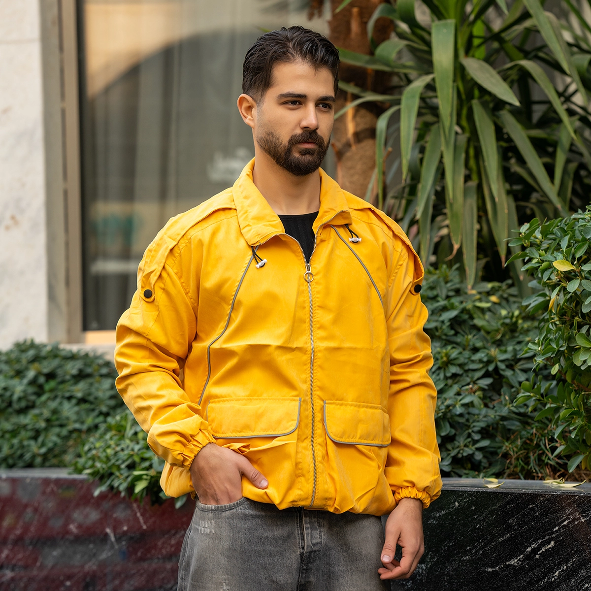 کاپشن میکرو زرد مردانه مدل Panama