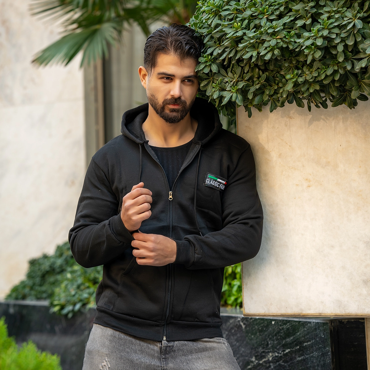 سوییشرت مردانه مشکی مدل Yazdan