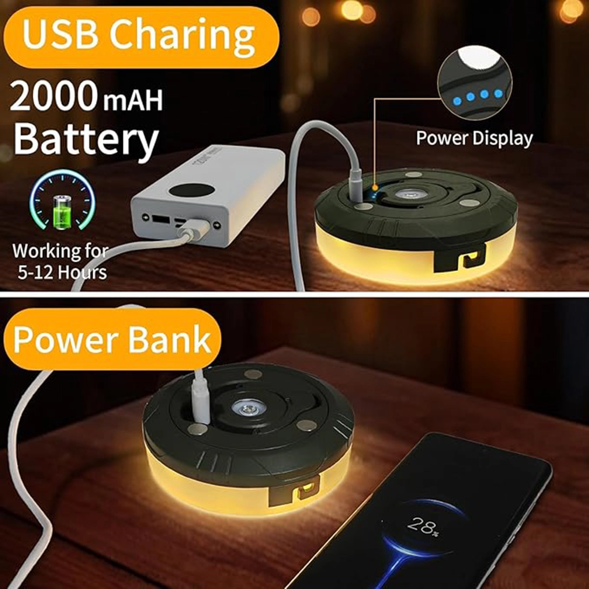 چراغ و ریسه کمپینگ شارژی