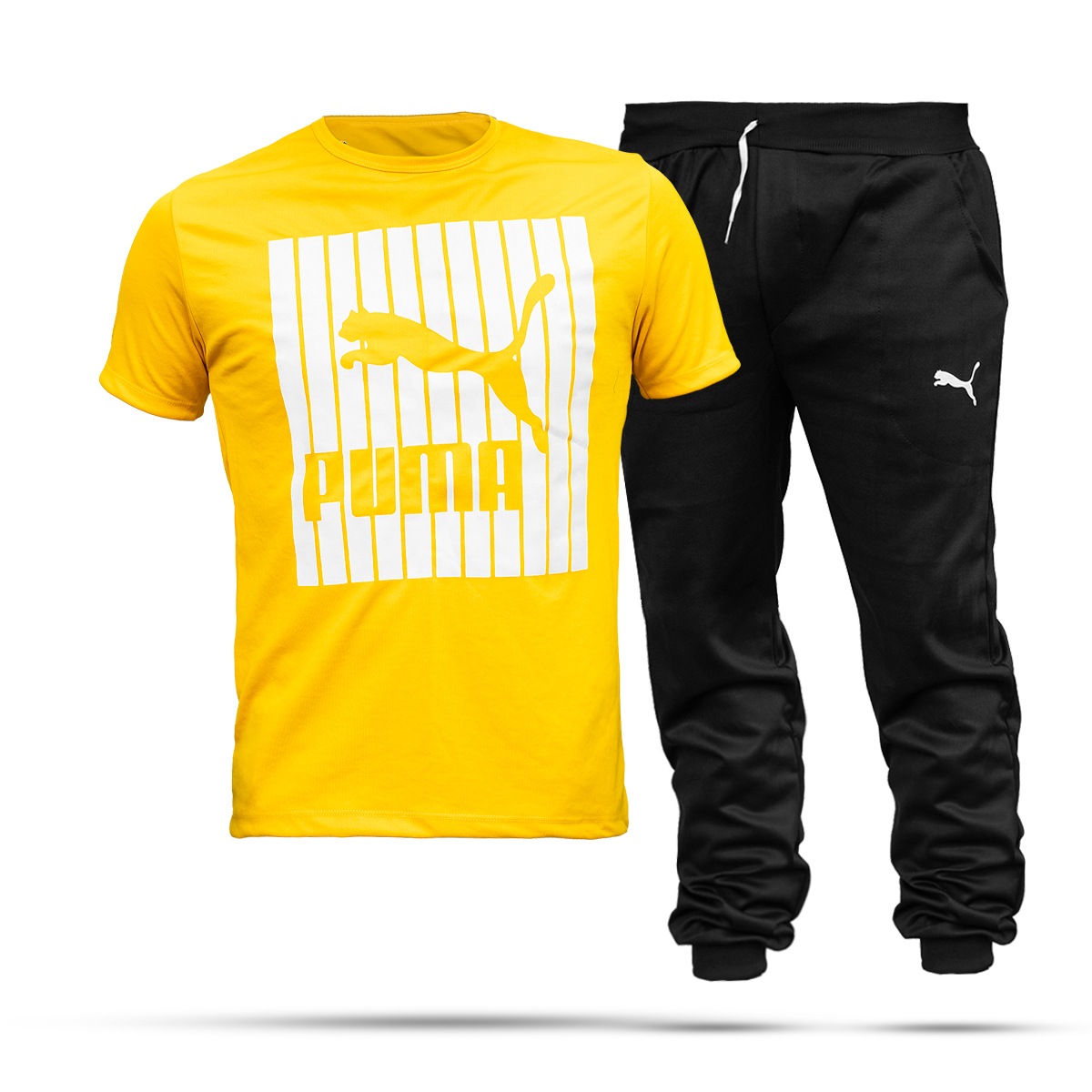 ست تیشرت شلوار Puma زرد مردانه مدل Zarad