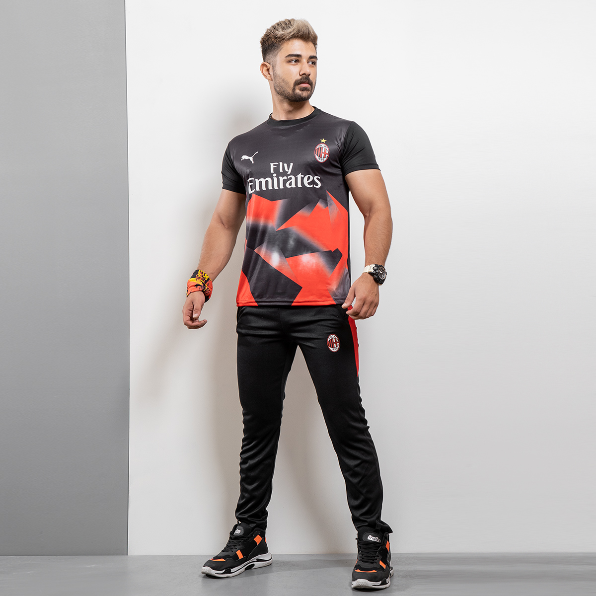 ست تیشرت شلوار Ac milan مردانه مدلLokat