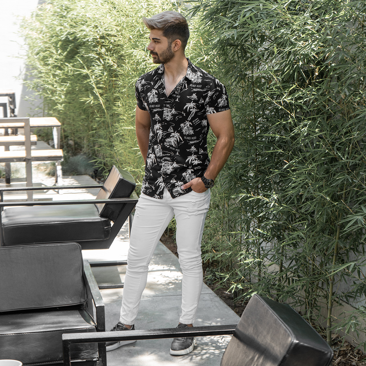 پیراهن هاوایی(T) مردانه مدل PALMA