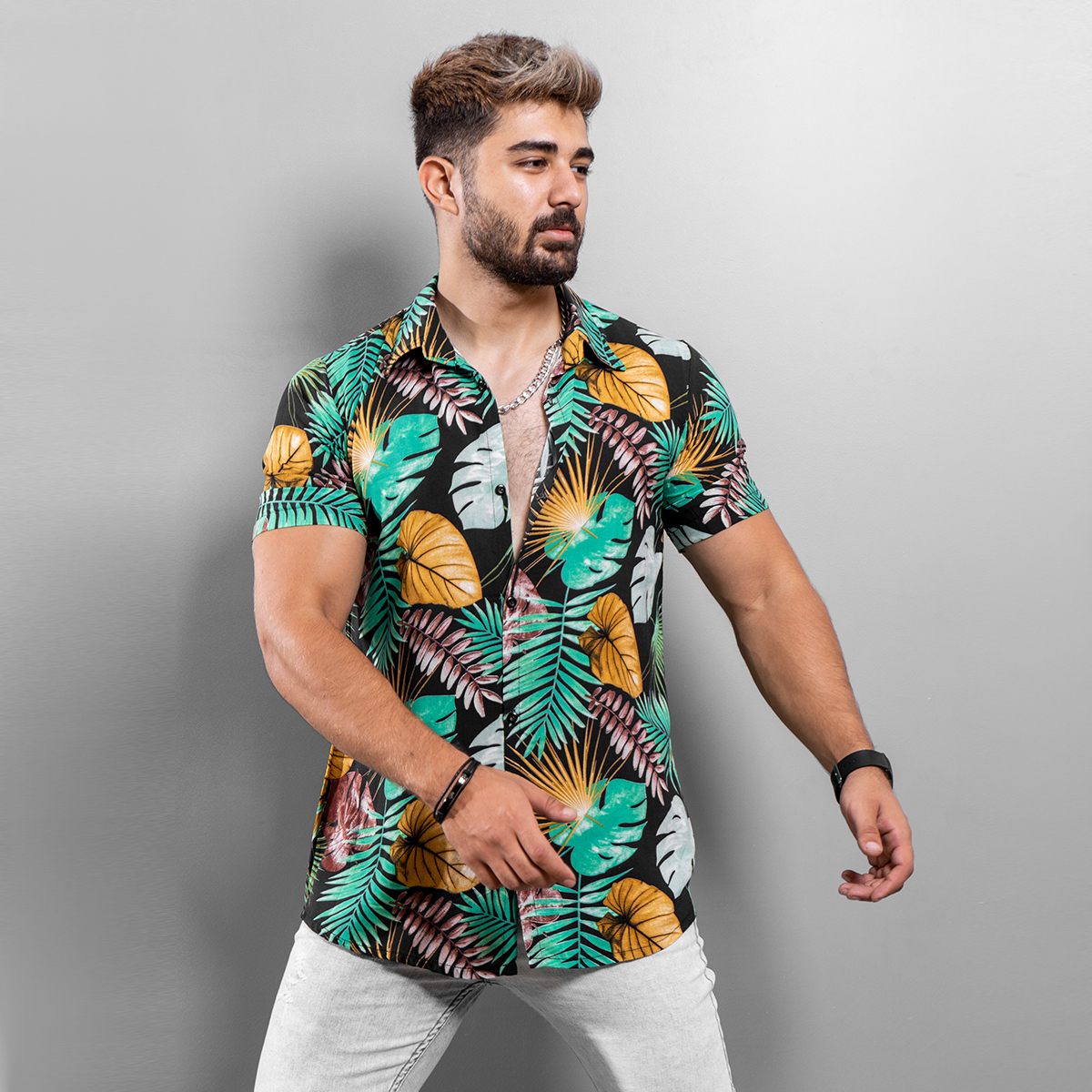 پیراهن هاوایی مردانه مدل Soma