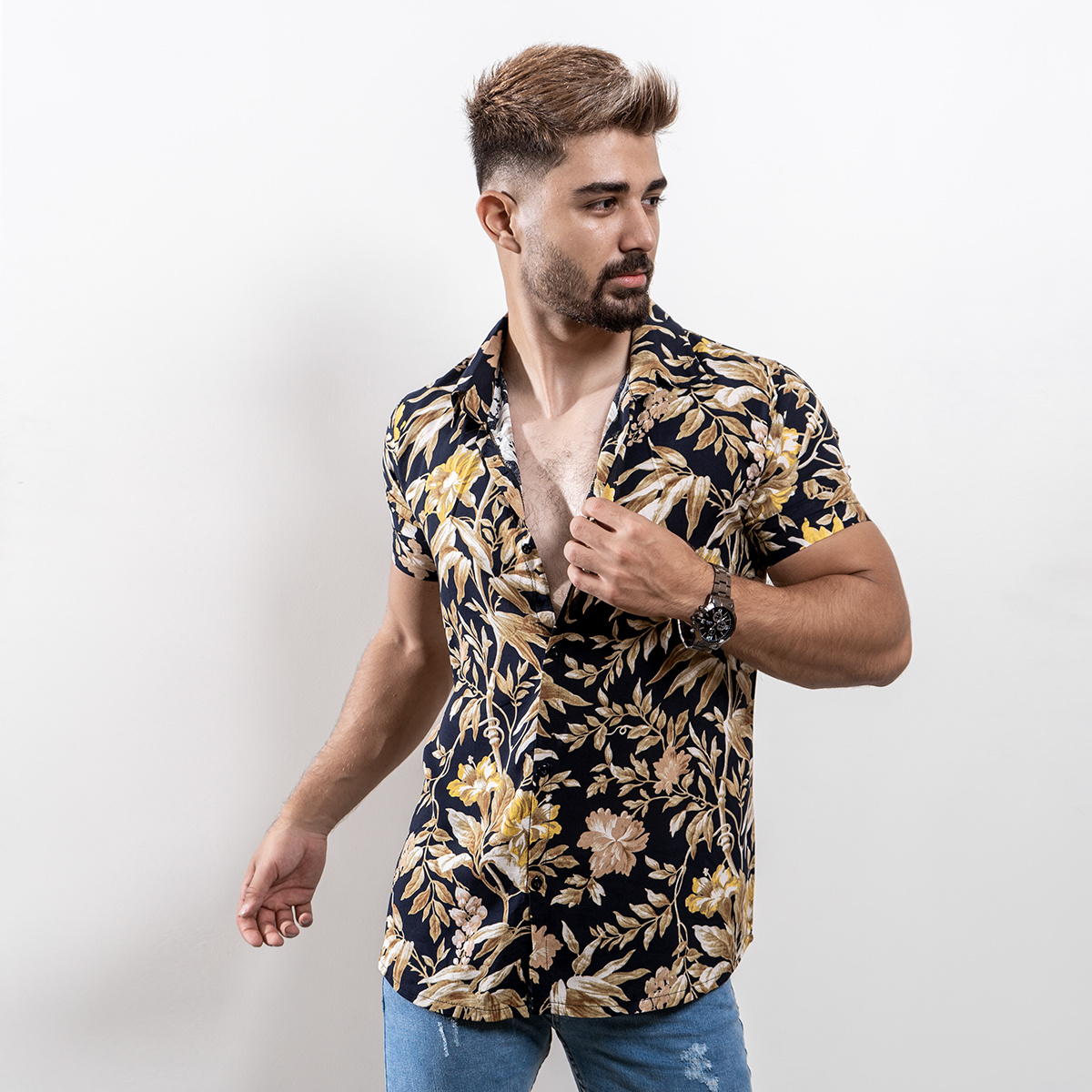 پیراهن هاوایی مردانه مدل Arman