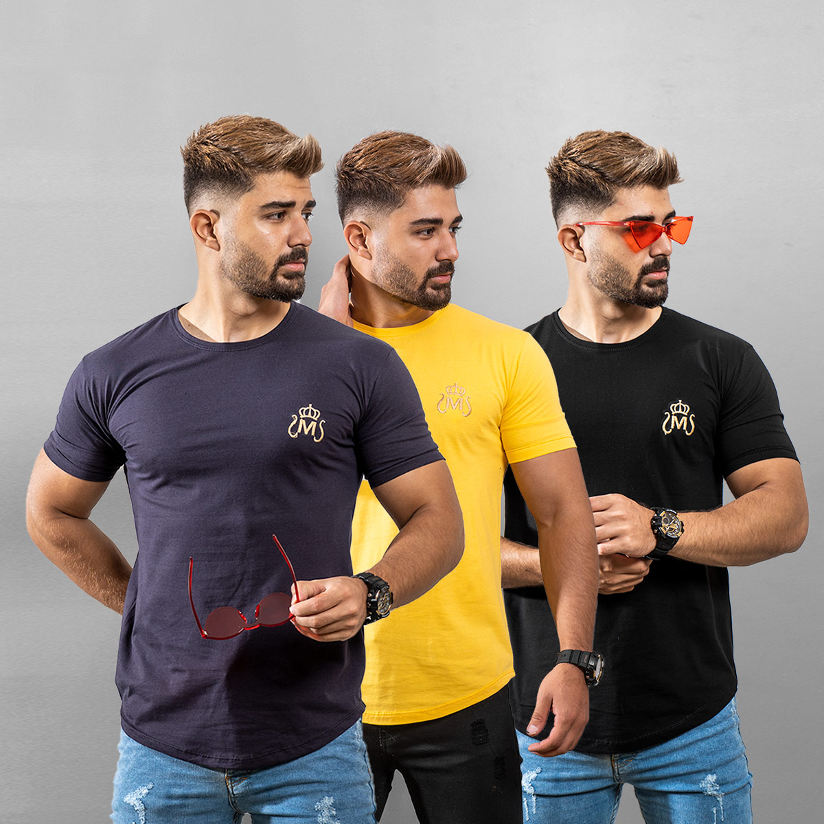 تیشرت مردانه آبی مدل Arat