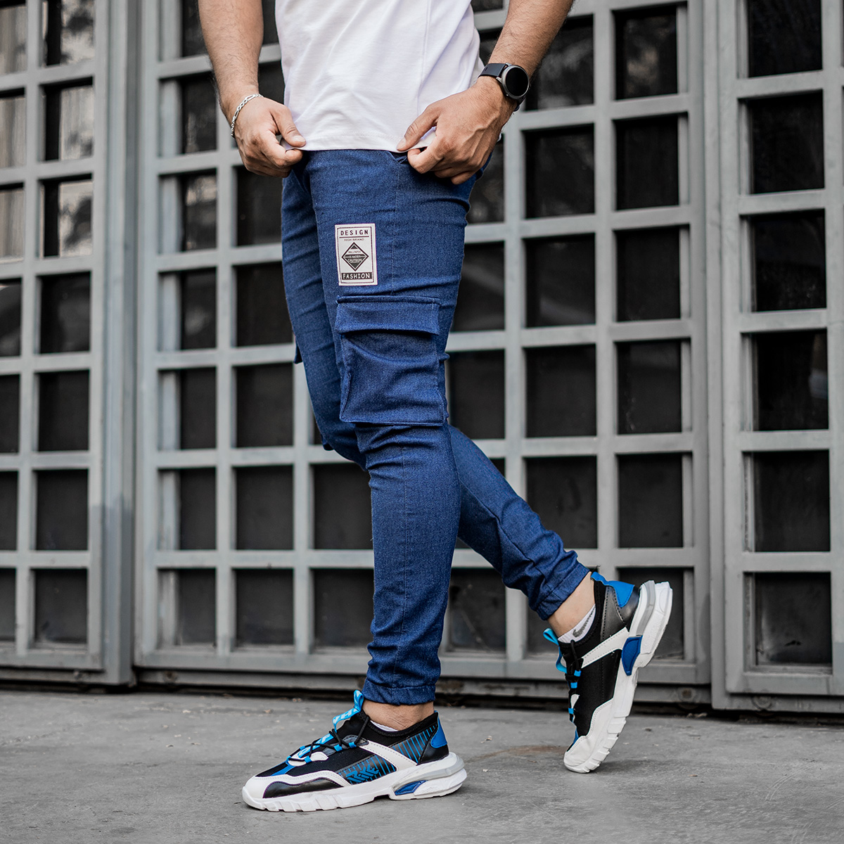 شلوار اسلش مردانه آبی مدل Melvin