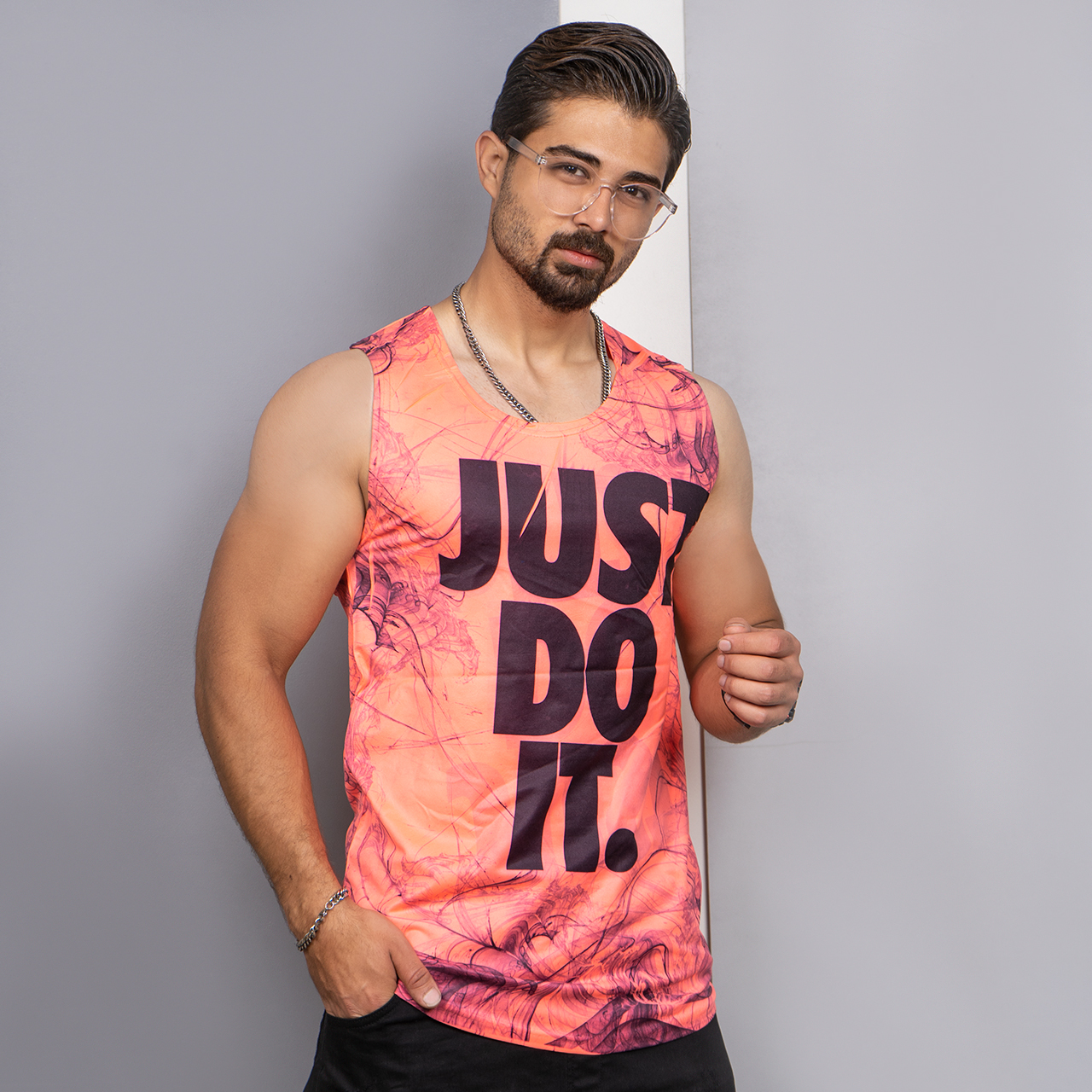 رکابی(T) مردانه صورتی مدل JDI