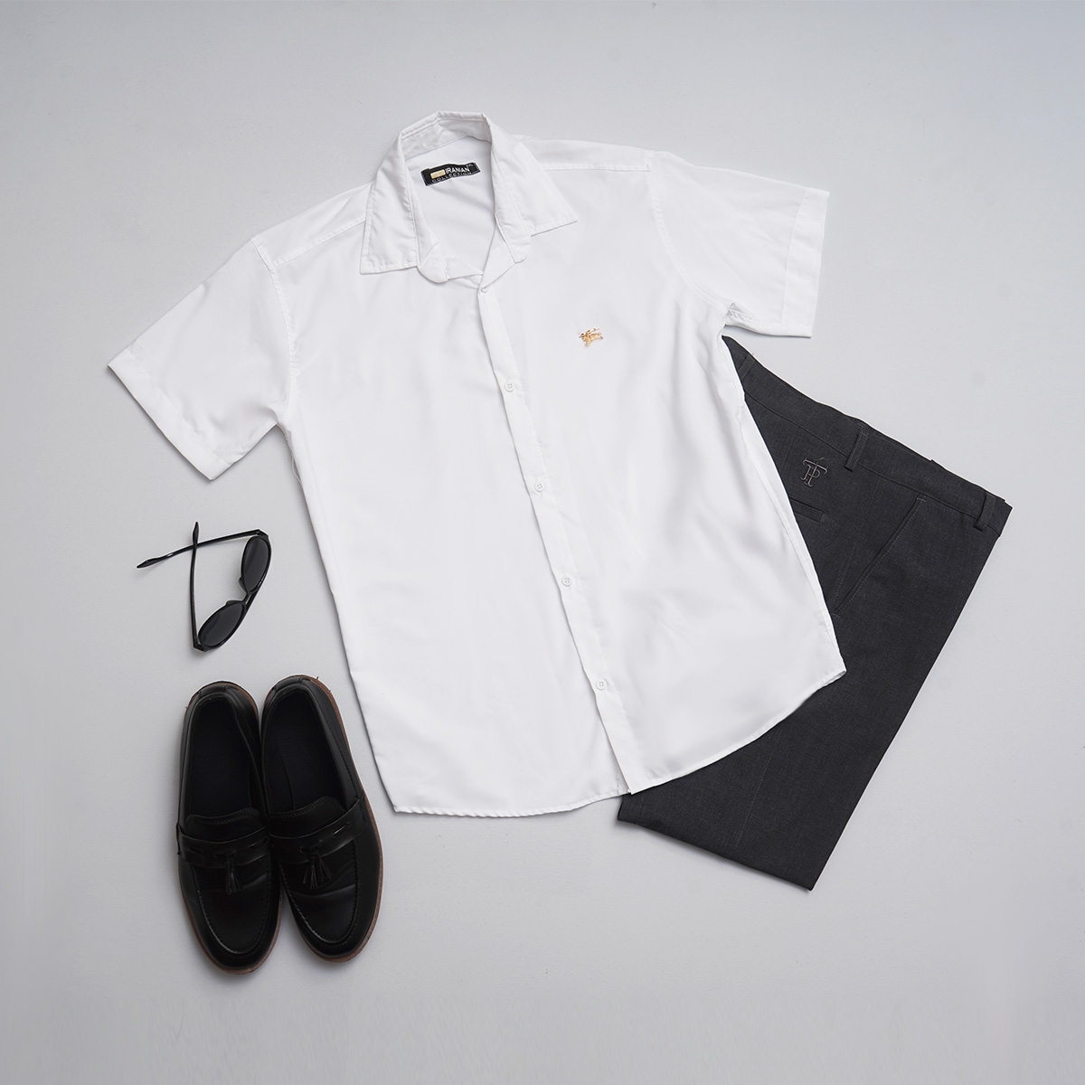 پیراهن آستین کوتاه سفید مردانه مدل Diesel