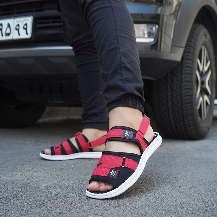 صندل مردانه قرمز مشکی مدل Havin