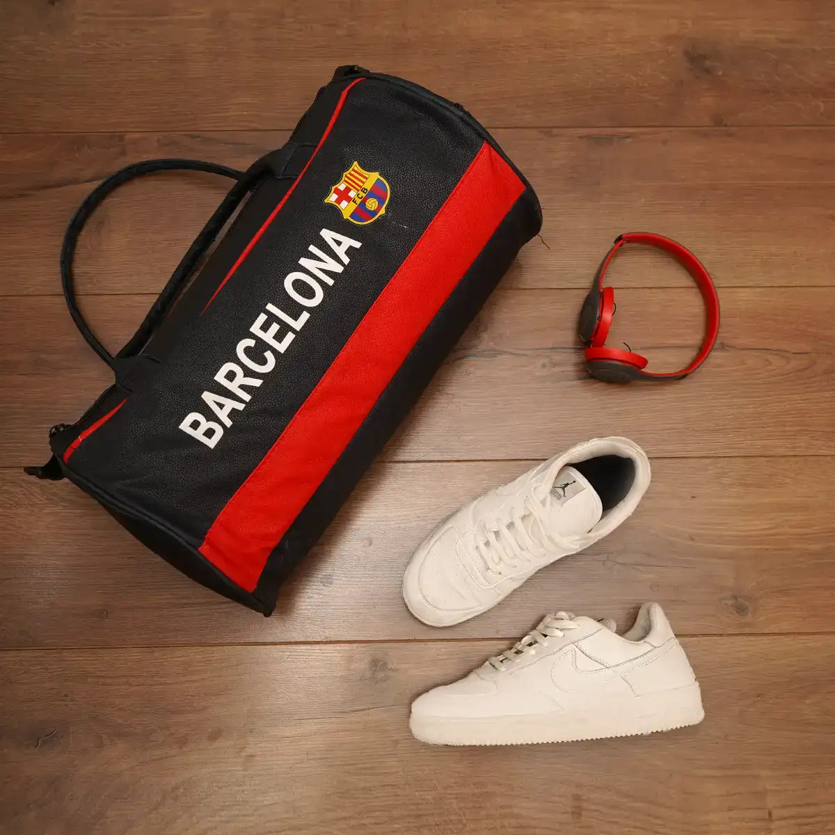 کیف ورزشی مشکی قرمز مدل Barcelona