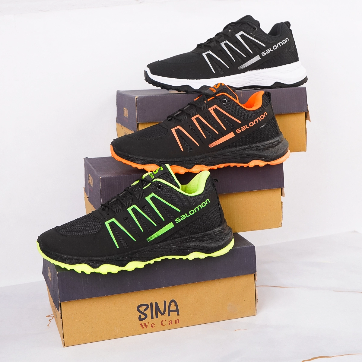 کفش ورزشی مردانه مشکی نارنجی Salomon مدل BAHRAM